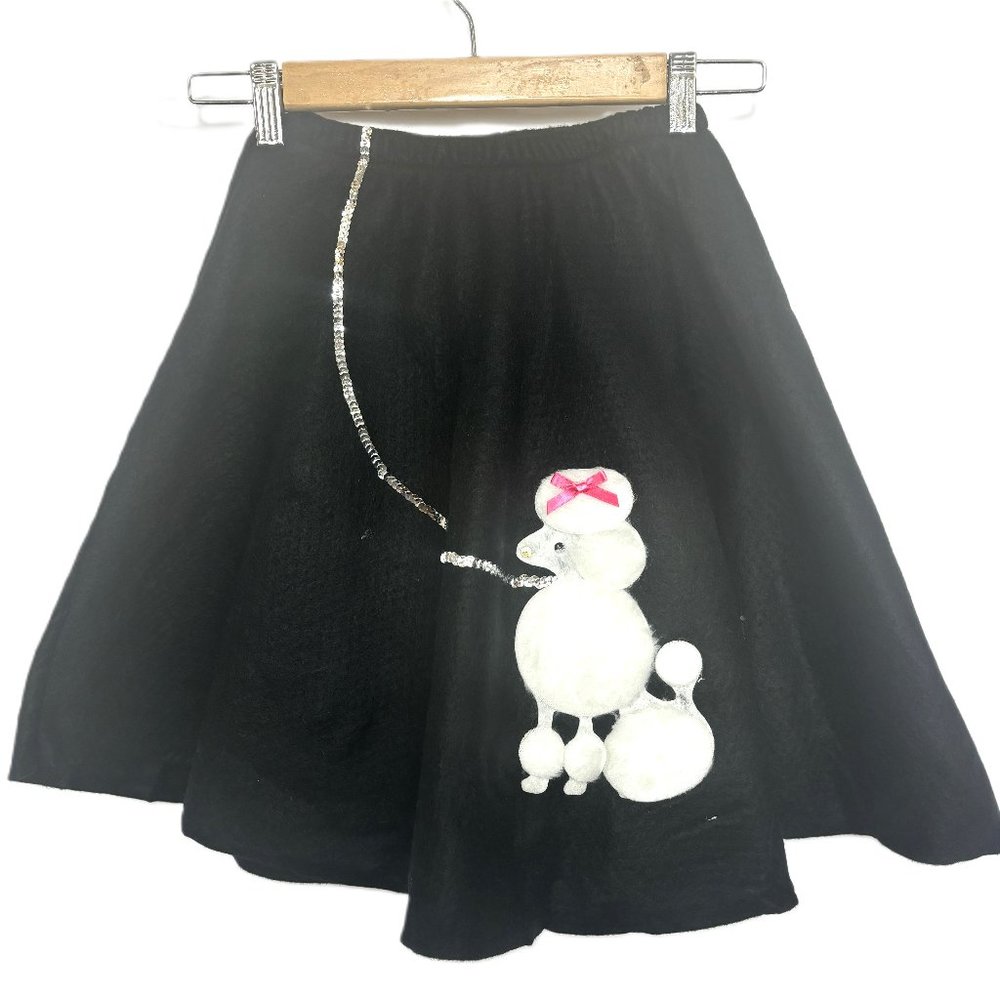 50’s  Black Poodle Skirt Felt Child NOS NWOT
